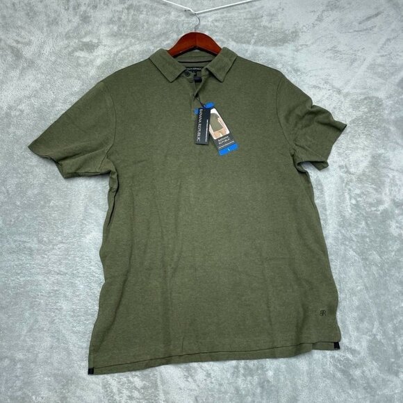 Banana Republic Luxe Touch Performance Polo Shirt Large Green a1005 - Picture 1 of 8